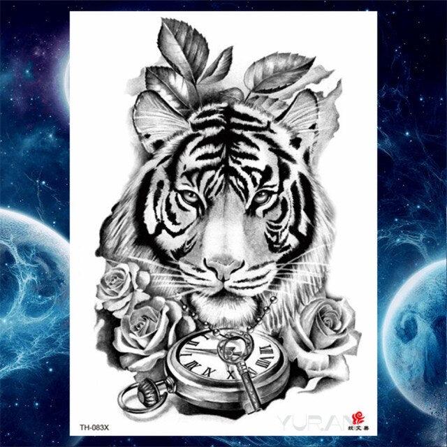 Luxury Big Tattoo Stickers Butterfly Body Arm Leg Tattoos Temporary Black Flower Rose Tattoos For Women's Adults
