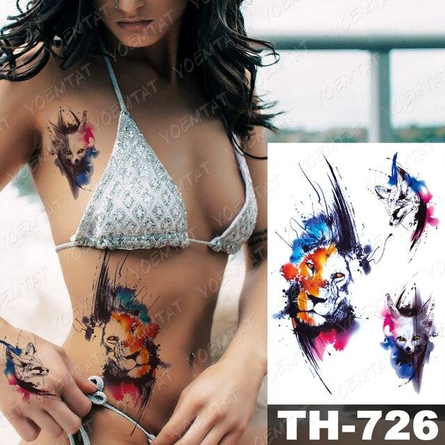 Luxury Big Waterproof Temporary Sticker Tattoo Large Flowers And Animals Body Tattos For Womens