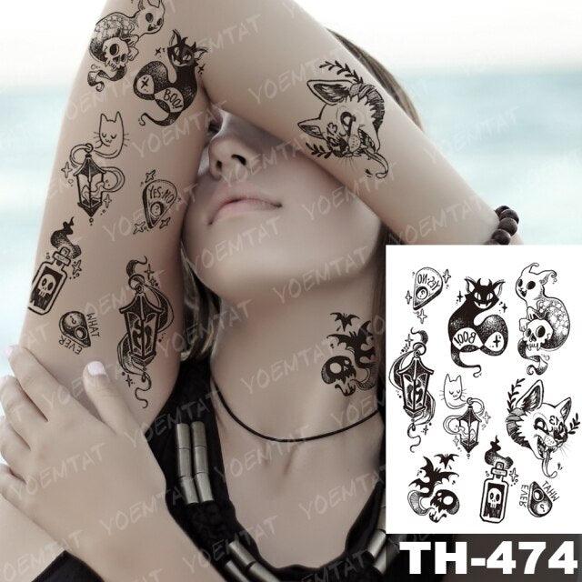 Luxury Big Waterproof Temporary Sticker Tattoo Large Flowers And Animals Body Tattos For Womens