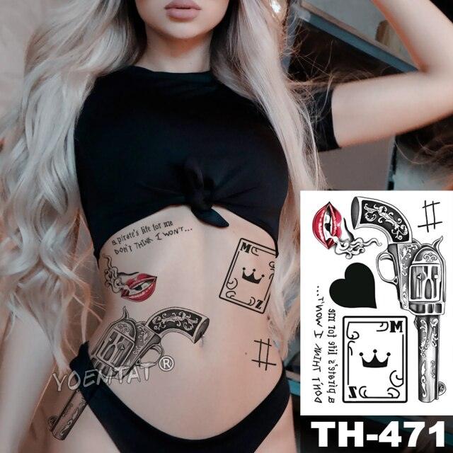 Luxury Big Waterproof Temporary Sticker Tattoo Large Flowers And Animals Body Tattos For Womens
