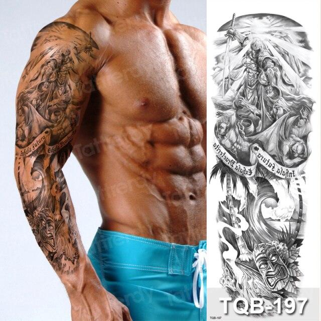 Luxury Black Temporary Tattoo Waterproof Big Lion Tattoo For Body Arm Legs Modern Large Design