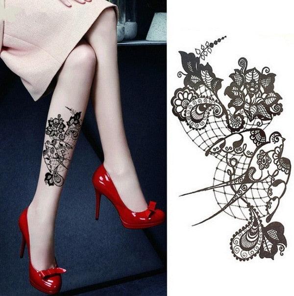 Luxury Colorful And Black Womens Tattoo Temporary Flower Waterproof Elegant Modern Tattoo For Shoulder