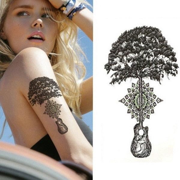 Luxury Colorful And Black Womens Tattoo Temporary Flower Waterproof Elegant Modern Tattoo For Shoulder
