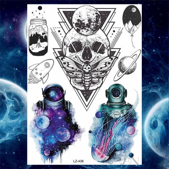 Luxury Colorful Flower Lavender Waterproof Temporary Tattoos Animals Arm Chest Tattoo Stickers Elegant Summer Style For Womens Mens