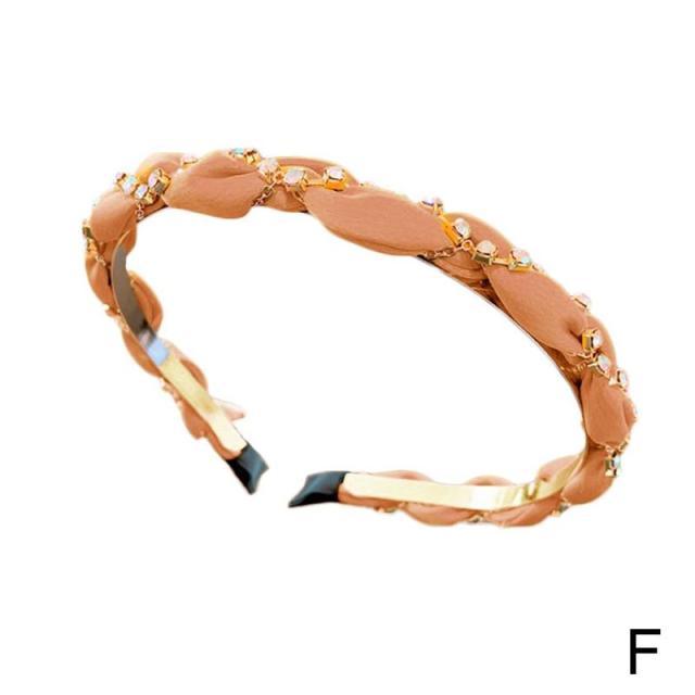 Luxury Crystal Rhinestone Cross Hair Bands For Girls Women Chiffon Stylish Headwear Korean Hair Bands Hoop New Fashion Gorgeous Hair Accessories For Women