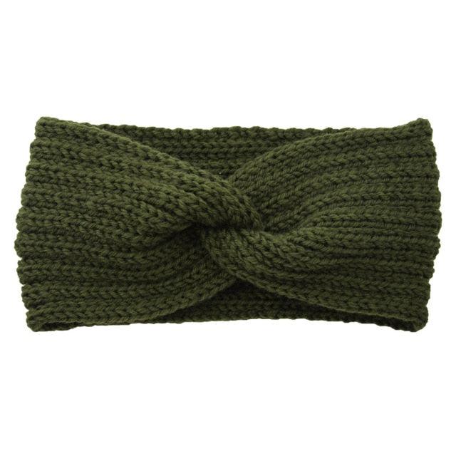 Luxury Fashion Winter Soft Solid Color Elastic Elegant Wide Knitting Cross Lightweight Headband Yoga Turban Bandage Bandanas Hair Bands For Women