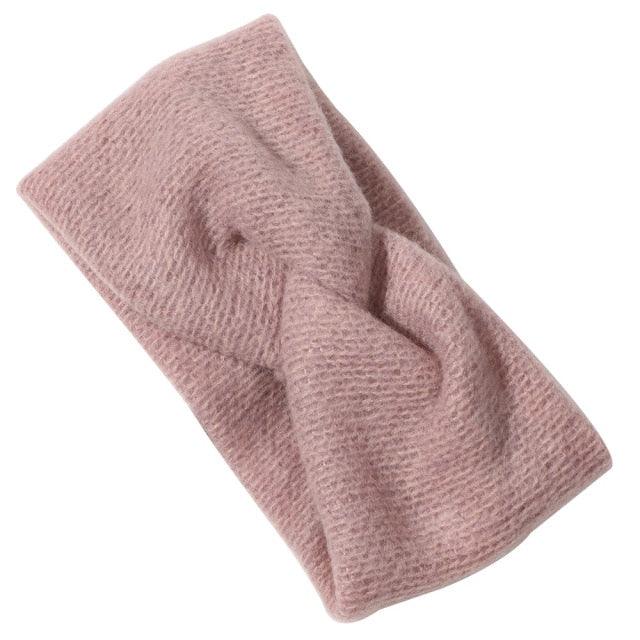 Luxury Fashion Winter Soft Solid Color Elastic Elegant Wide Knitting Cross Lightweight Headband Yoga Turban Bandage Bandanas Hair Bands For Women