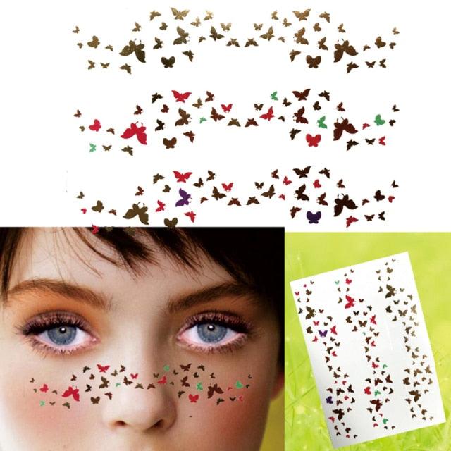 Luxury Flash Metallic Waterproof Temporary Tattoo Gold Silver Flower Tattoo Sticker Long Lasting Gold Design For Womens
