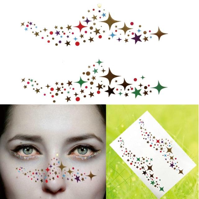 Luxury Flash Metallic Waterproof Temporary Tattoo Gold Silver Flower Tattoo Sticker Long Lasting Gold Design For Womens