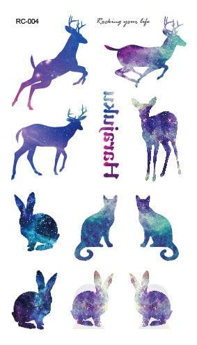 Luxury Head Deer Waterproof Temporary Stickers Tattoo Modern Colorful Tatoo For Women Men