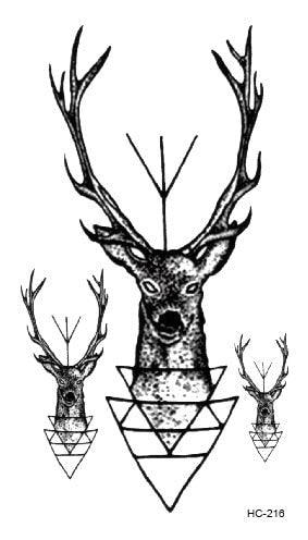 Luxury Head Deer Waterproof Temporary Stickers Tattoo Modern Colorful Tatoo For Women Men