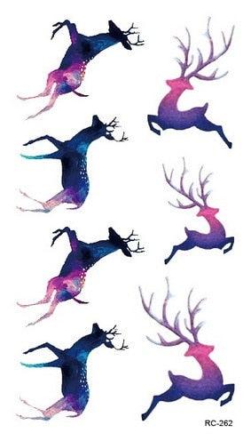 Luxury Head Deer Waterproof Temporary Stickers Tattoo Modern Colorful Tatoo For Women Men
