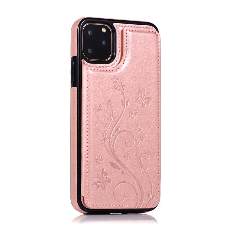 Luxury Leather Case For iPhone 14 12 13 Pro Comfortable Soft Wallet Card Slots Phone Flip Cover Wallet Case with Card Holder for iPhone
