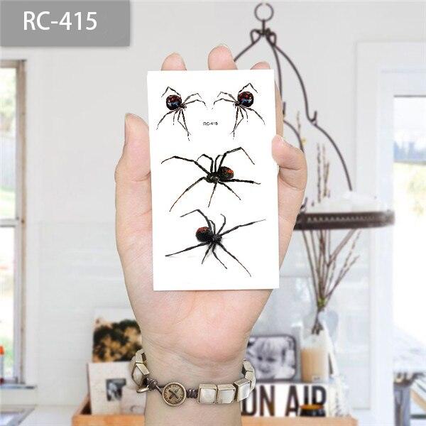 Luxury Men Women 3D Tattoo Waterproof Spider Sticker Realistic Design For Party Halloween