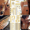 Luxury Metallic Gold Waterproof Temporary Tattoo Feather Elephant Fashion Different Design Tattoos For Womens