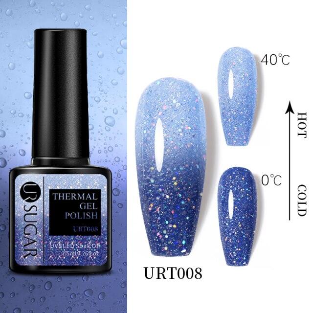 Luxury Modern Elegant Colorful Diamond Gel Nail Polish UV Temperature Color Changing Elegant Fashion Rainbow Colors For Womens