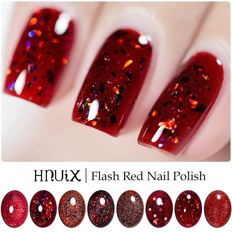 Luxury Modern Women Red 7ml UV Gel Nail Polish Set 8 Luxury Colors Elegant Manicure Nail Salon Stylish Design For Girls and Ladies