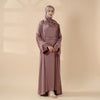 Luxury Satin Abaya With Diamond Tassels Belt,  6-Piece Set (MOA041)
