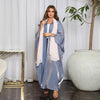 Luxury Silk Satin Bat Sleeve Abaya Robe | Modest V-Neck Evening Dress (MOA225)