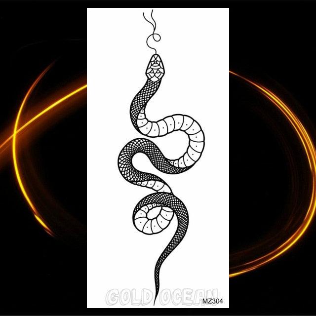Luxury Tiger Temporary Tattoos Fox Wolf Fake Tattoo Sticker Realistic Black Animal Temporary Tattoo Stickers For Mens