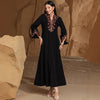 Luxury V-Neck Black & Gold Rice Bead Embroidered  Party & Wedding Abaya (MA187)