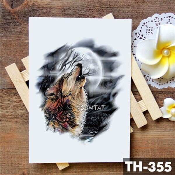 Luxury Waterproof Wolf Fox Temporary Watercolor Tattoo Sticker Modern 3D Animals Tattoos