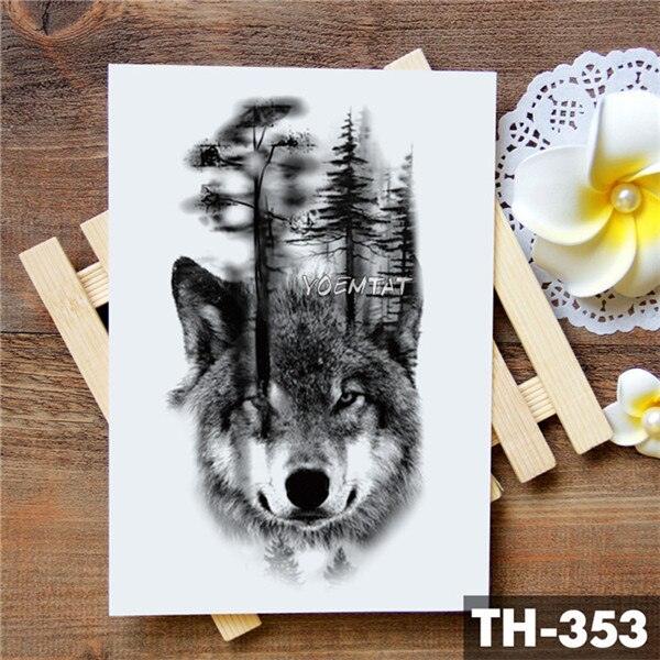 Luxury Waterproof Wolf Fox Temporary Watercolor Tattoo Sticker Modern 3D Animals Tattoos
