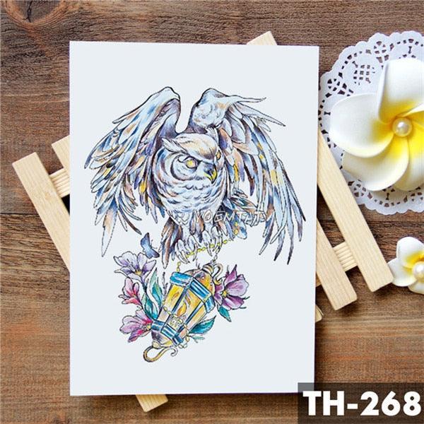 Luxury Waterproof Wolf Fox Temporary Watercolor Tattoo Sticker Modern 3D Animals Tattoos