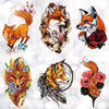 Luxury Waterproof Wolf Fox Temporary Watercolor Tattoo Sticker Modern 3D Animals Tattoos