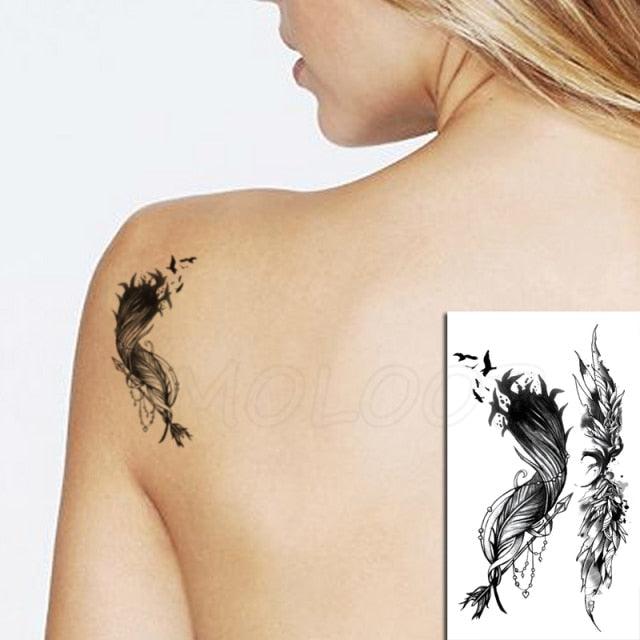 Luxury Womens Different Temporary Waterproof Tattoo Sticker Feather Dandelion Tattoos For Makeup Party