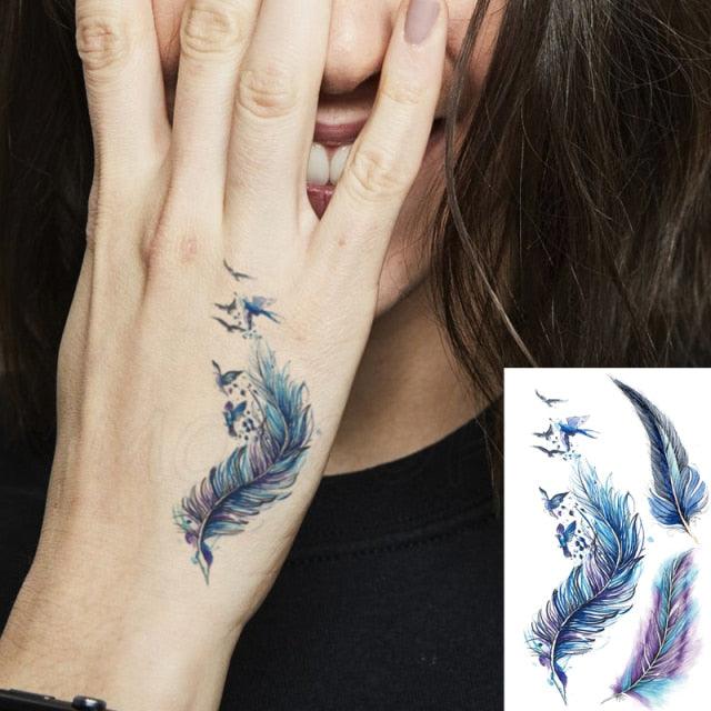 Luxury Womens Different Temporary Waterproof Tattoo Sticker Feather Dandelion Tattoos For Makeup Party