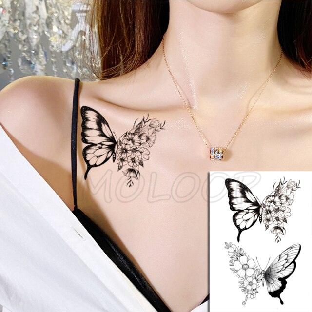Luxury Womens Different Temporary Waterproof Tattoo Sticker Feather Dandelion Tattoos For Makeup Party