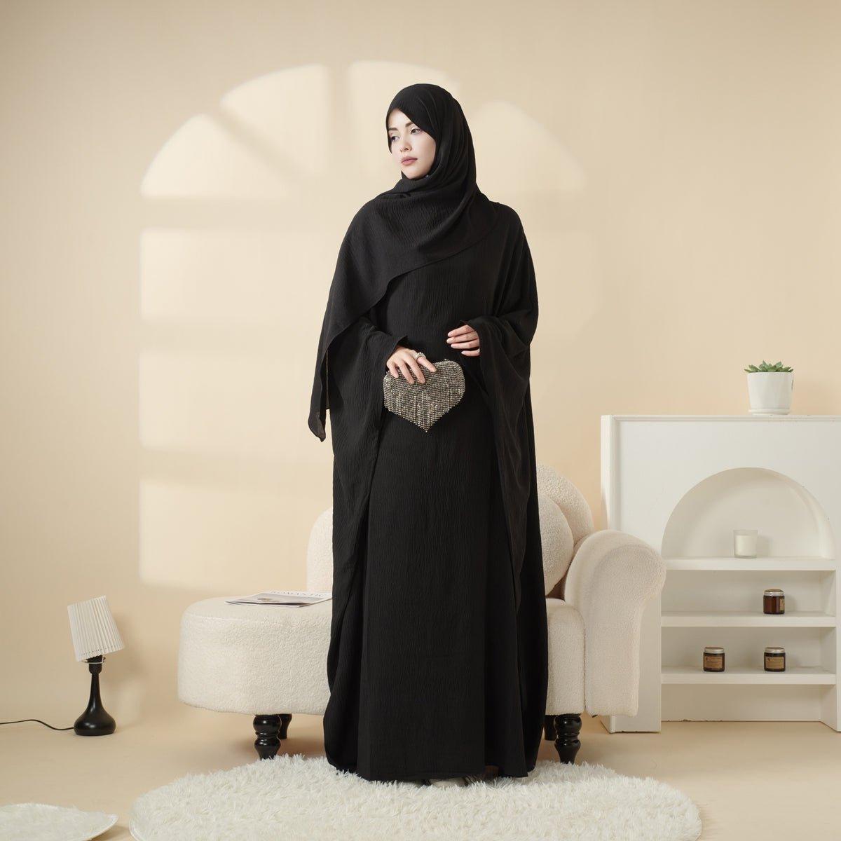 Butterfly Sleeve Plain Abaya (MA048)