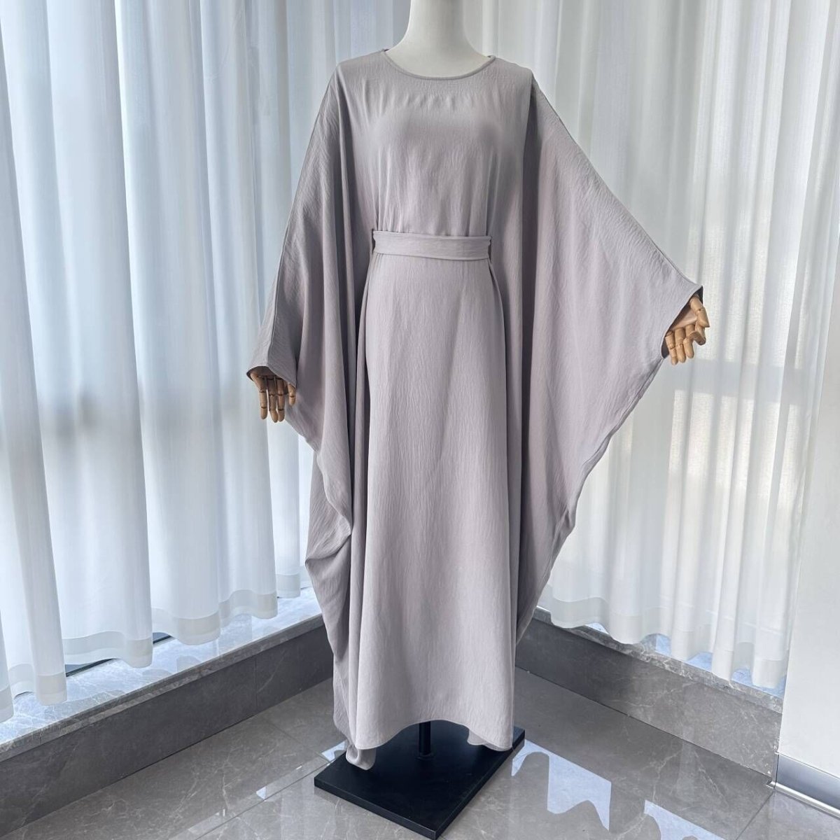 Crepe Batwing Loose Abaya 2-Piece Set (MA090)
