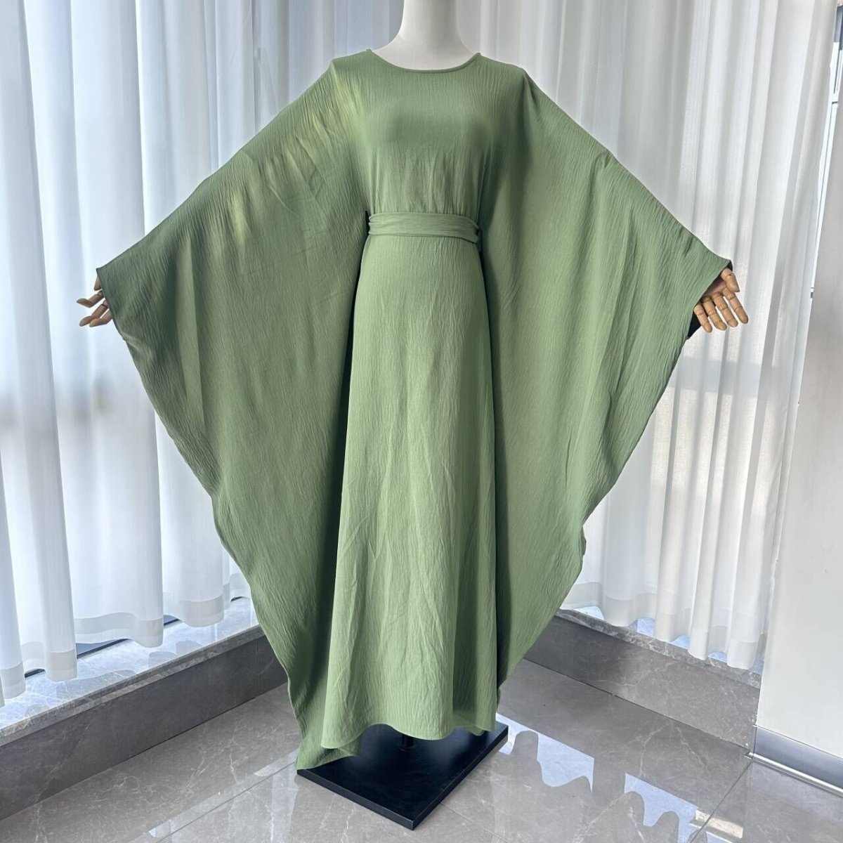 Crepe Batwing Loose Abaya 2-Piece Set (MA090)