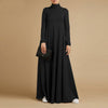 High Neck Modest Abaya | Solid Color Long Sleeve Abaya With High Neck (MA102)