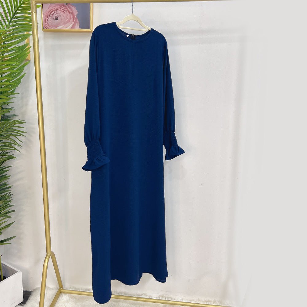 Elasticated Sleeve Abaya | Solid Colour Crepe Abaya With Elasticated Sleeve (MA107)