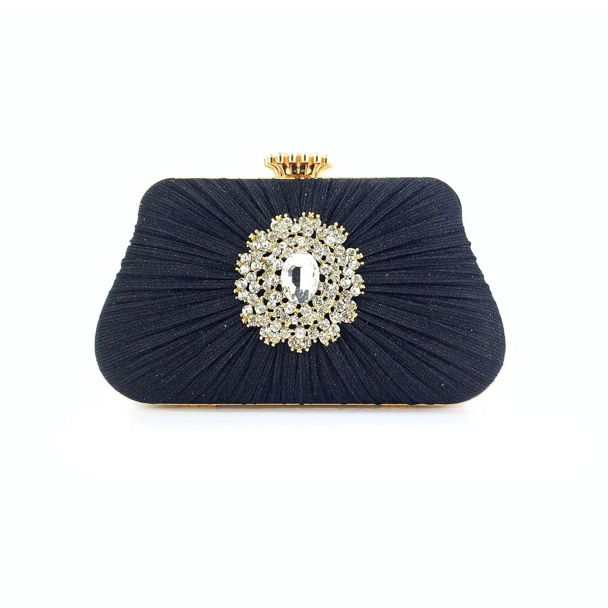 MAC033 Women's Pleated Craft Rhinestone Bag