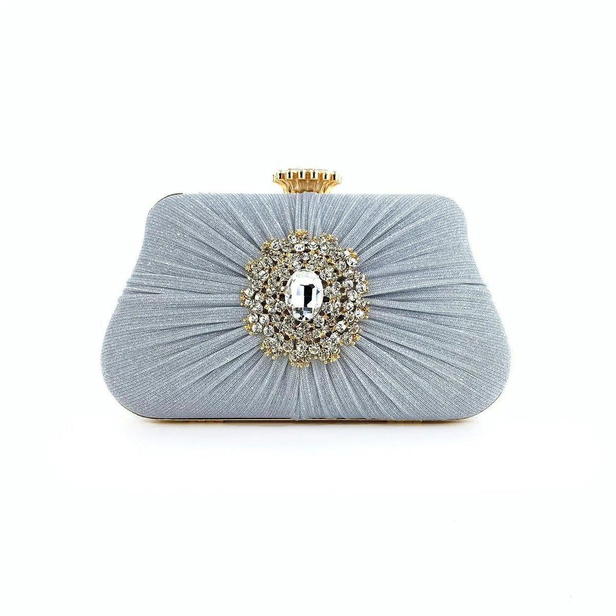 MAC033 Women's Pleated Craft Rhinestone Bag