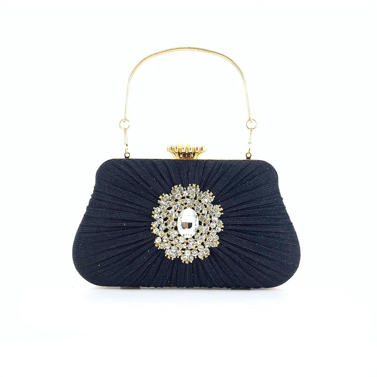MAC033 Women's Pleated Craft Rhinestone Bag