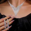 MAC047 Rhinestone Crystal angle Earring Fringe Chain Necklaces Sets