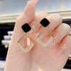 MAC099 version square geometric diamond earrings