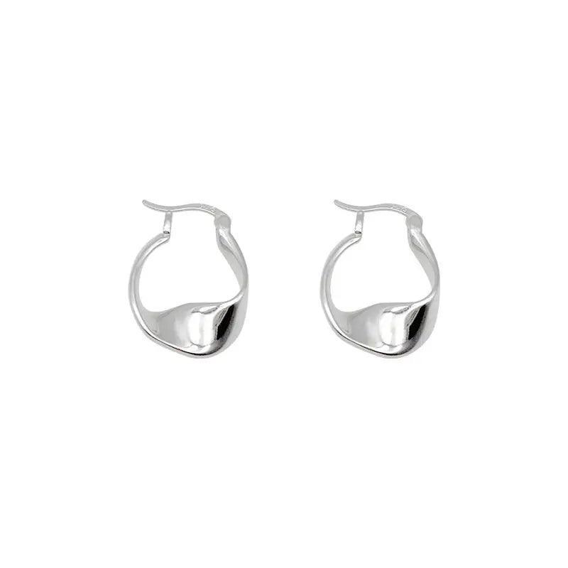 MAC063 Filled Twisted Ear Buckle Earrings