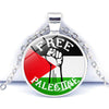MAC076 Time Gem Palestine keffiyeh Anti-War Peace Pendant Necklace