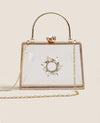 MAC082 Chain Crossbody Rhinestone Acrylic Transparent Evening Bag