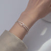 MAC089 Temperament And Personality Double-Layer Curved Tube Gypsophila Asymmetrical Bracelet