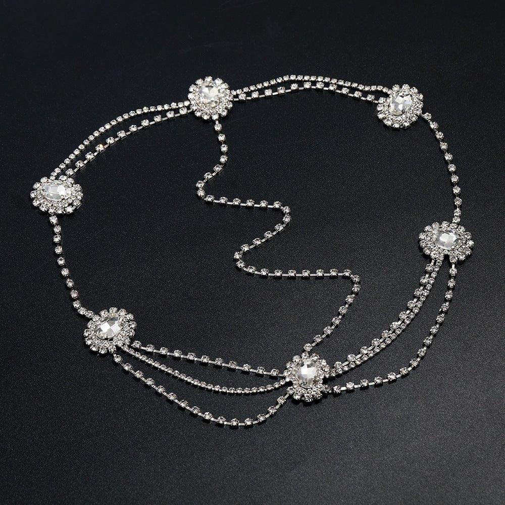 Stylish Multi-layered Rhinestone Tassel Forehead Headpiece(MAC151)