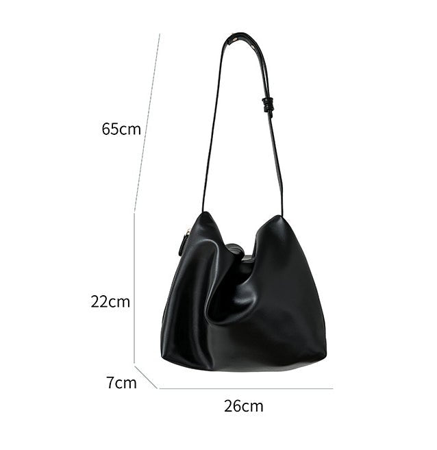 MAC180 High-End Pleated PU Leather All-Match Tote Bag