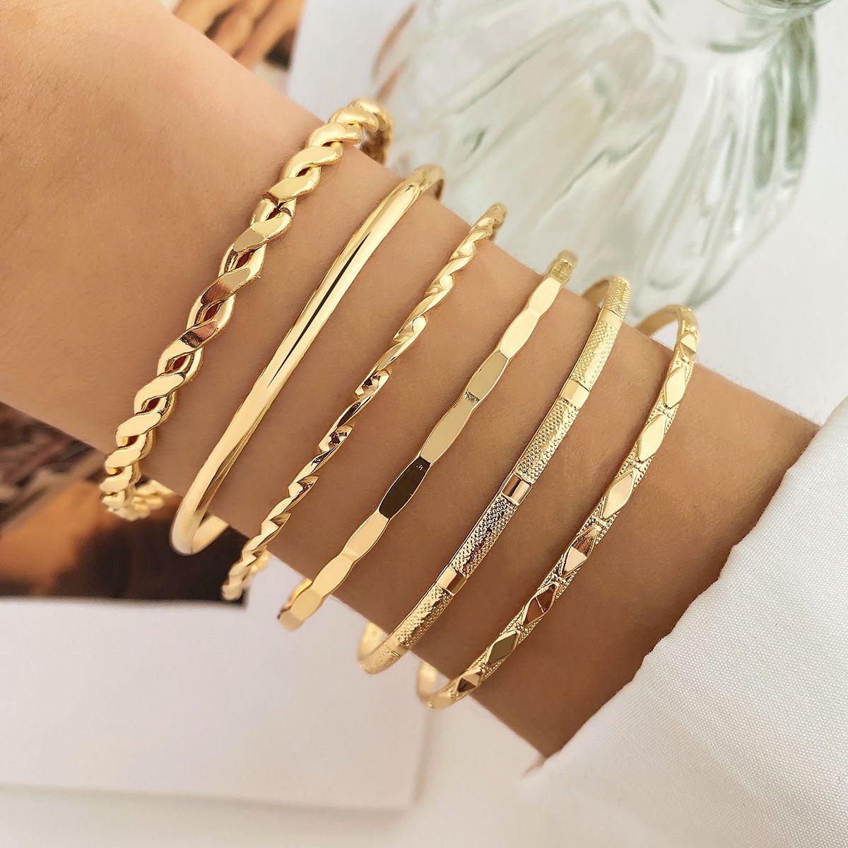 Retro Simple Mixed Open Bracelet(MAC202)