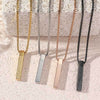 Titanium Steel High-Quality Square Pillar Engraved Necklace (With gift box)(MAC217)